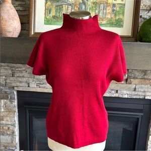 Cable & Gauge Bold Red Turtleneck Top